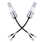 Two H1 LED fog light bulbs connected with wiring and split lead connectors