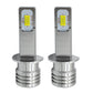 Pair of H1 LED fog light bulbs showing silver base and top label details