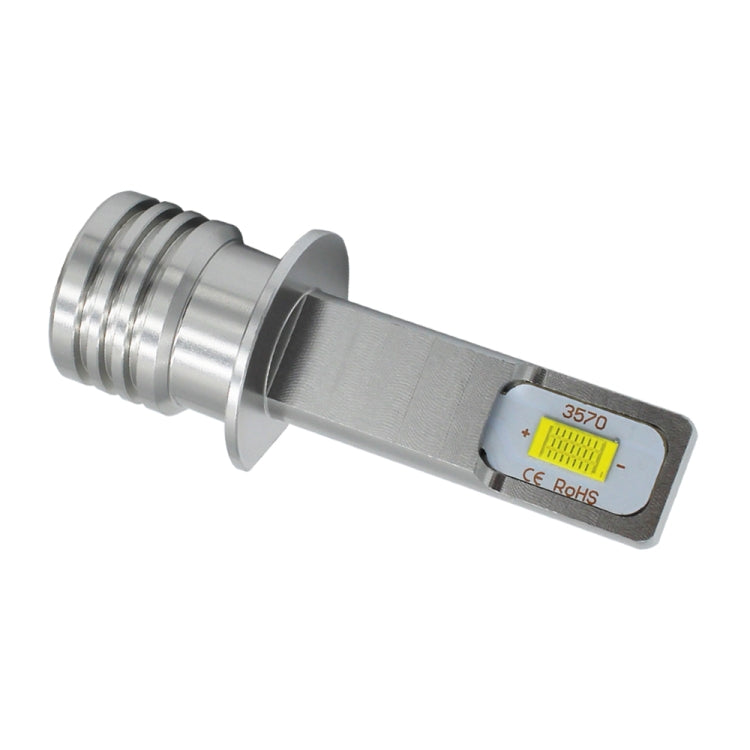 H1 LED fog light bulb with silver heatsink body and yellow LED chip label