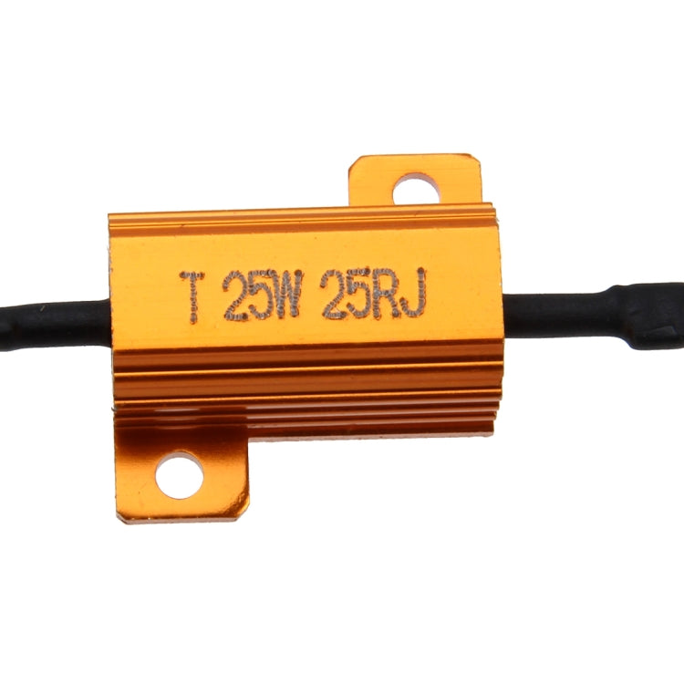 25W 25Ω aluminum resistor with mounting tabs and wires
