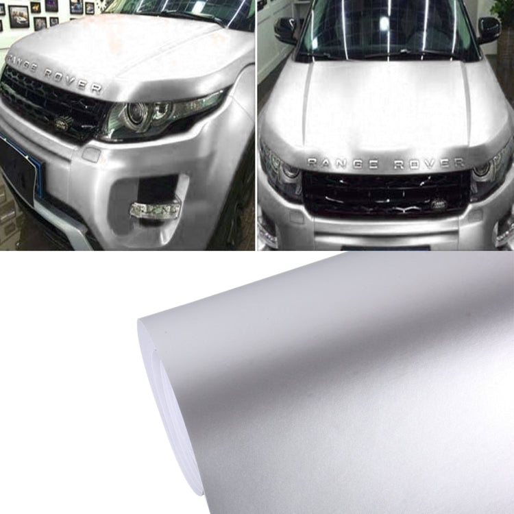 White metallic matte car vinyl wrap sheet roll with applied vehicle front views