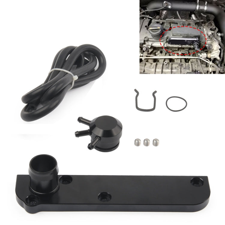Black PCV delete plate kit with wiring harness, mounting bolts, and gaskets