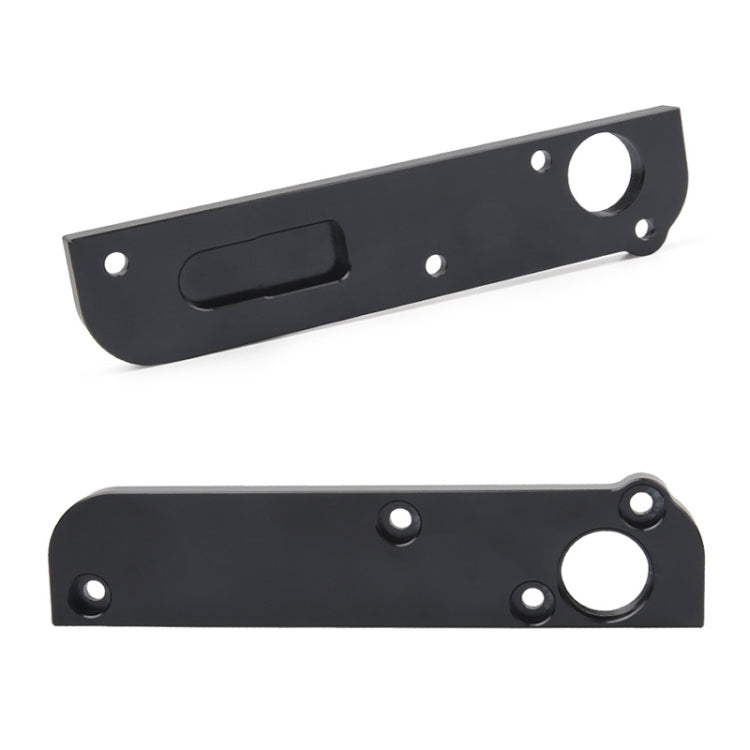 Black PCV delete plate with mounting holes and side slot, two-piece view