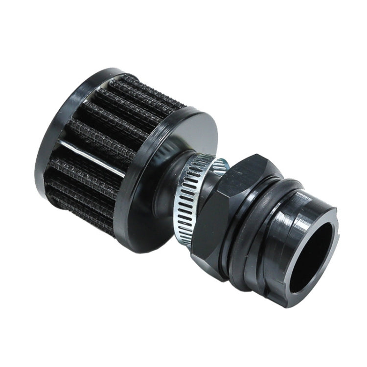 Oil cap with breather, black filter element and ridged metal collar