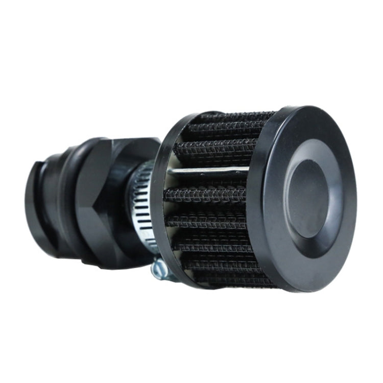Oil cap with breather assembly, black filter element, circular end plate