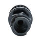 Oil cap with breather, black cap housing with central opening