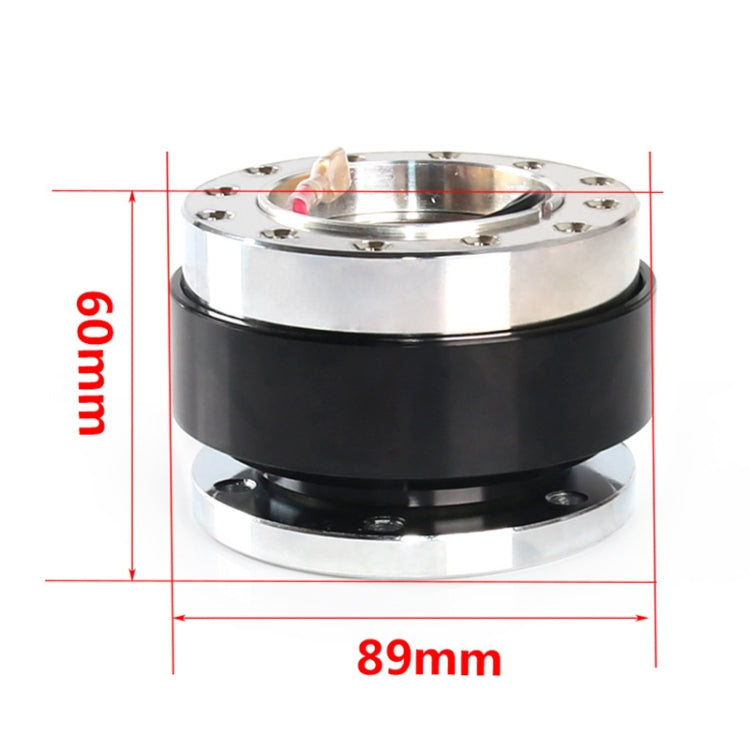 60mm quick-release steering wheel hub adapter with size markings: 89mm height shown