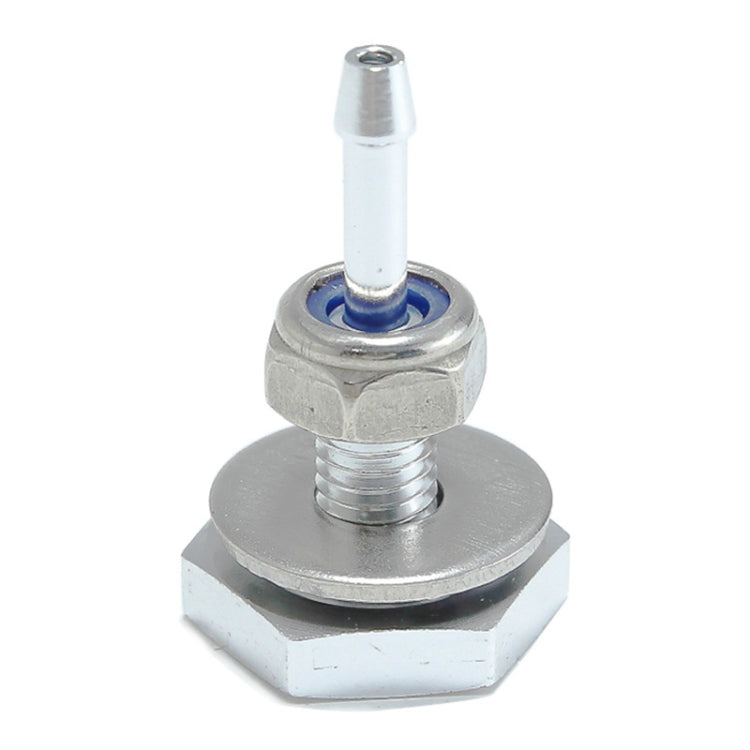 Metal turbo vacuum detection connector with vertical tube and blue rubber insert