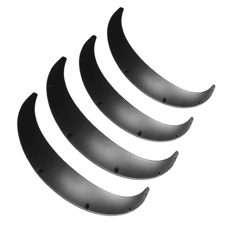 Universal wheel arch fender flares, black unpainted set of four curved pieces