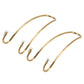 Gold metal car headrest hooks, pair of curved hooks with white end caps