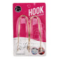 Metal headrest hook set in retail package: two gold hooks