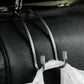 Gold metal headrest car hooks fitted to seatback, with white protective tips