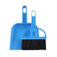 Blue mini dustpan with upright handle and black brush included