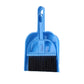 Blue mini brush and dustpan set, black bristles with scooping pan