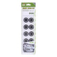 10-pack anti-collision car sticker discs, black centers with white rings