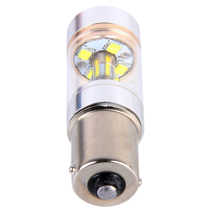 LED car light bulb front view with clear lens and multiple yellow LED chips in a grid