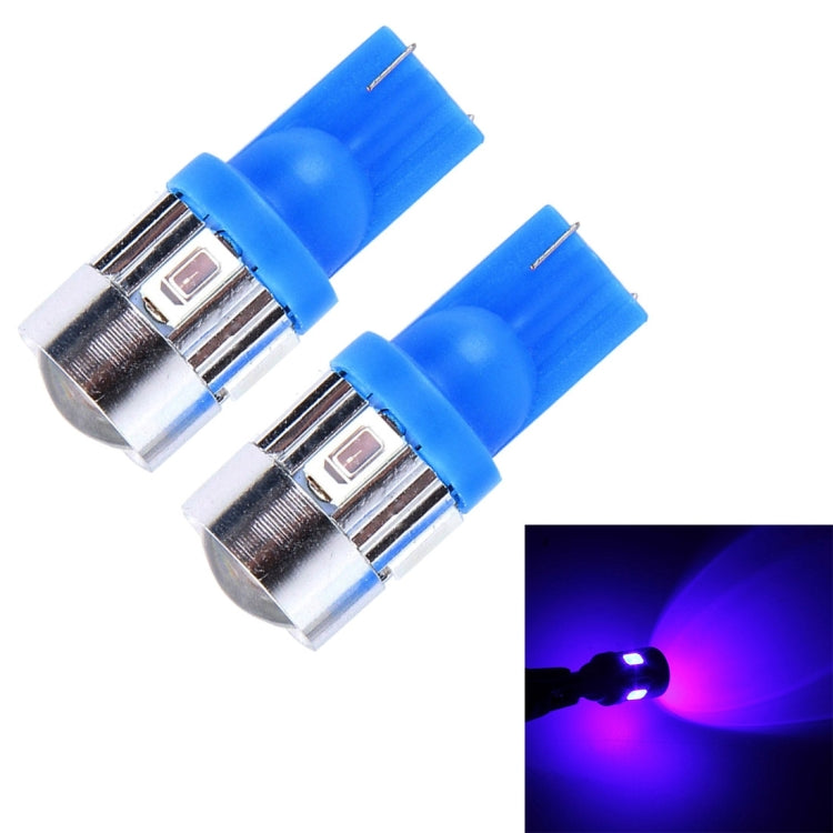 T10 blue LED clearance light bulbs, silver metal head and blue plastic base (2-pack)