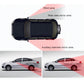 Diagram showing car blind spot and auxiliary rear-view mirror coverage areas