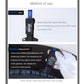 Digital tire tread depth gauge measuring tire tread, shown with instructional layout