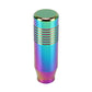 Rainbow metallic gear shift knob with ribbed middle and round top cap