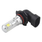 9006 car fog light LED bulb with clear glass lamp tube and black angled housing