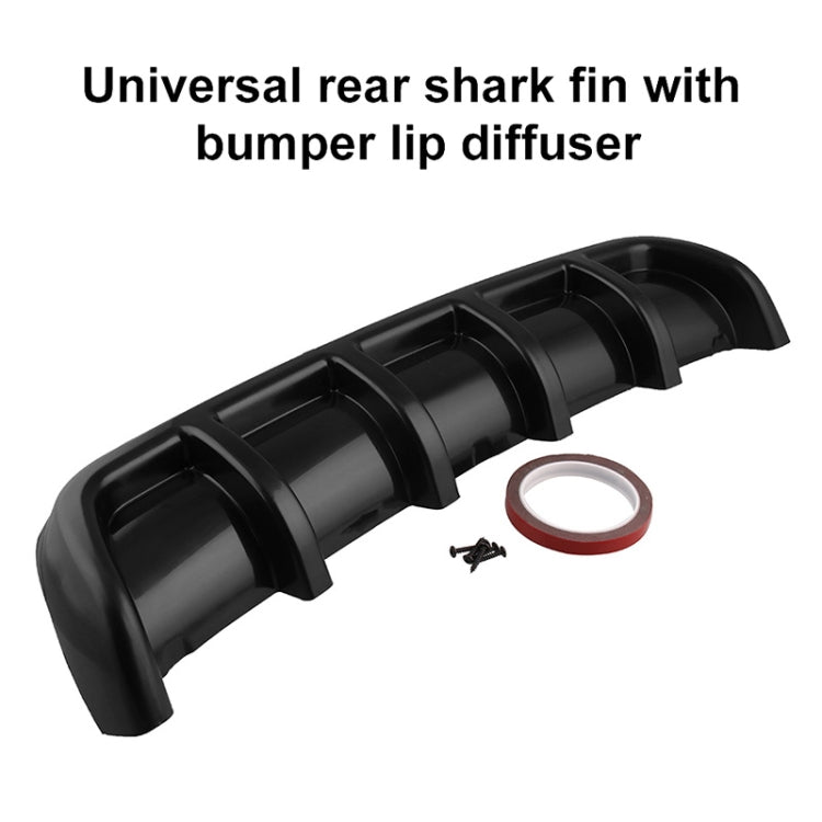 Black universal rear shark-fin style bumper lip diffuser with included red gaskets