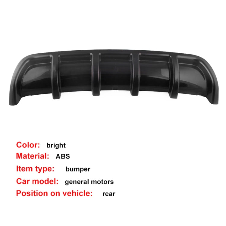 Black ABS rear bumper lip diffuser with segmented vented fin design