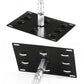 Black mounting plate with tow hook bracket, threaded studs, and bolts