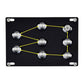 Black license plate bracket plate with multiple mounting studs and washers