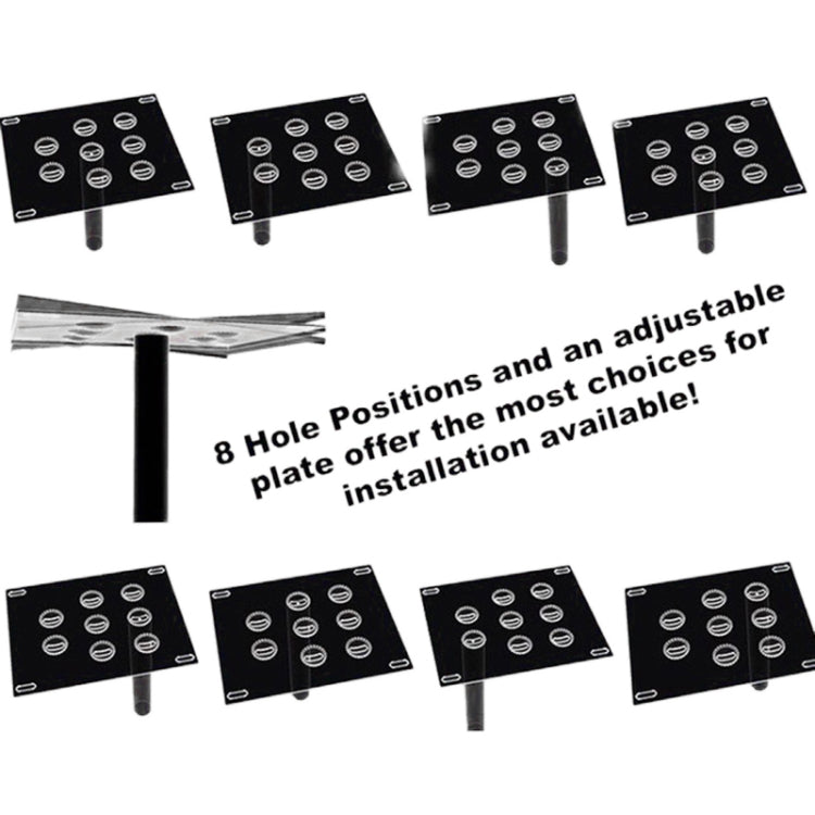 8-hole adjustable license plate mounting bracket with central tow hook rod
