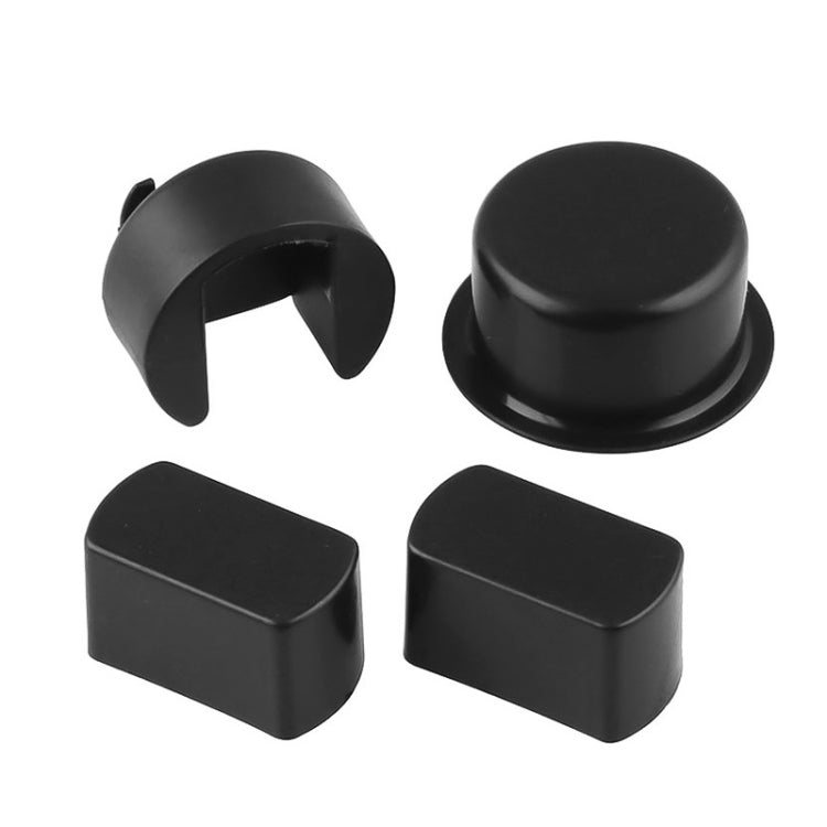 Black ABS tailgate hinge bushing inserts, four-piece set with cup and cap shapes