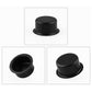 Black ABS tailgate hinge bushing insert set, round cap and two cup bases