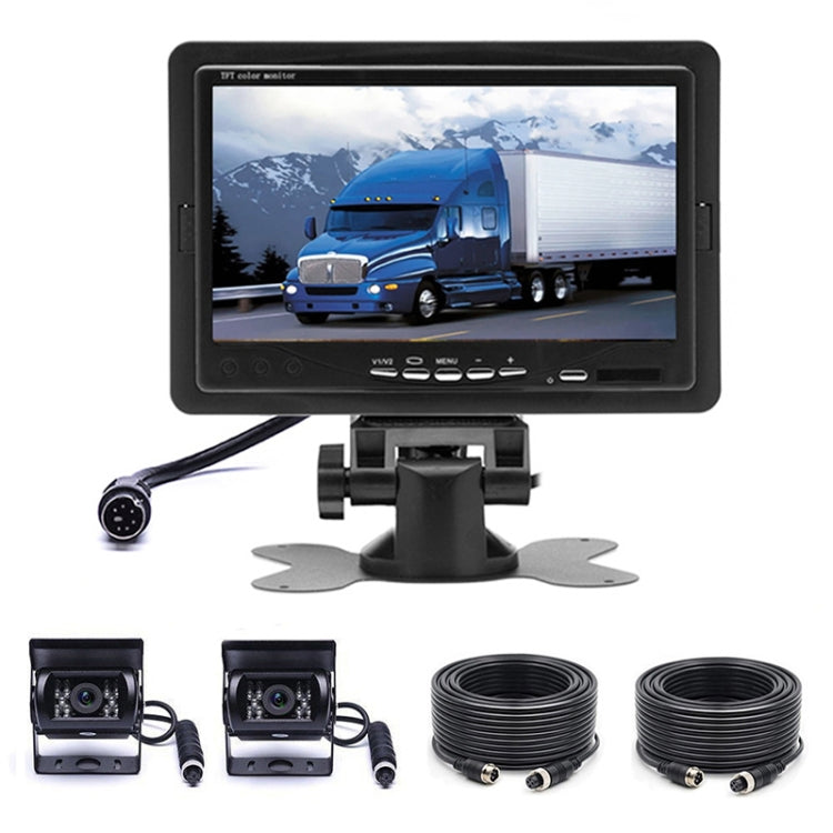 7-inch dual camera car monitor with tabletop stand and two front cameras