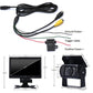 Dual camera monitor wiring harness with connectors and compact camera housings