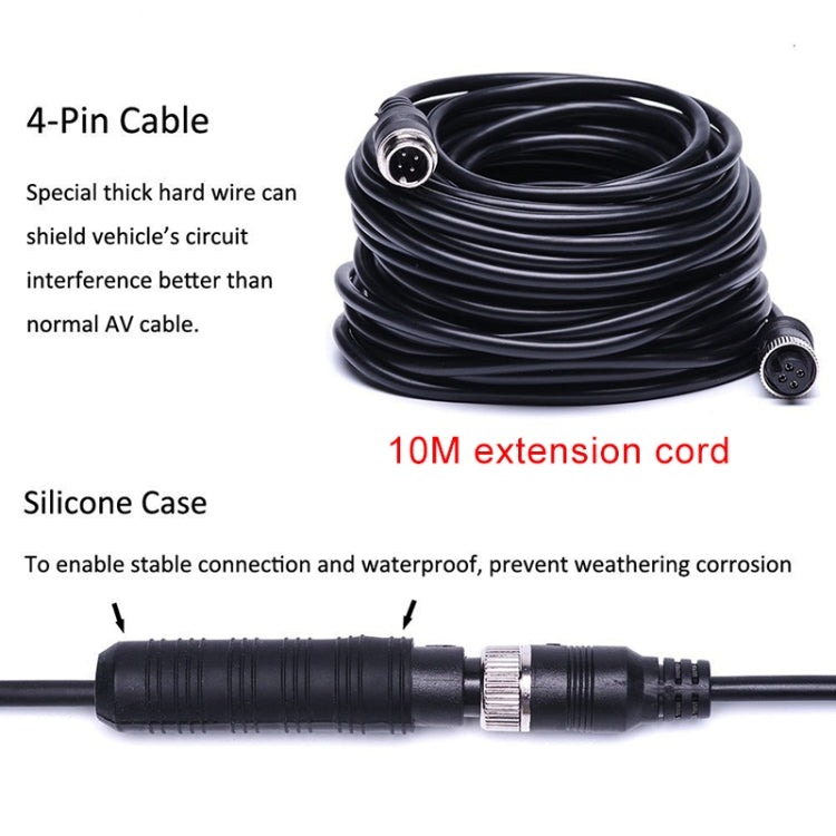 10m extension cable with 4-pin connector for dual camera rearview system