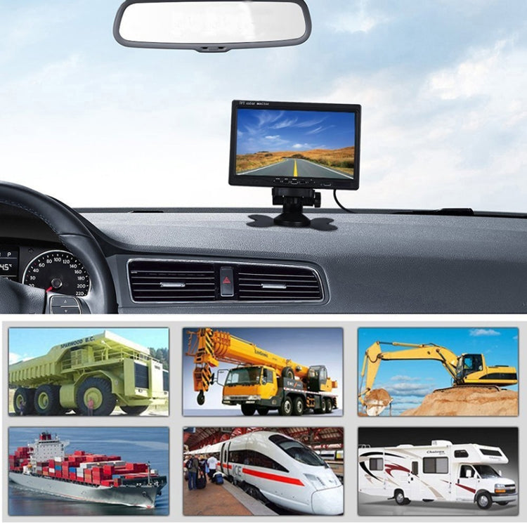 Dual camera rearview mirror monitor with 7-inch screen installed in vehicle