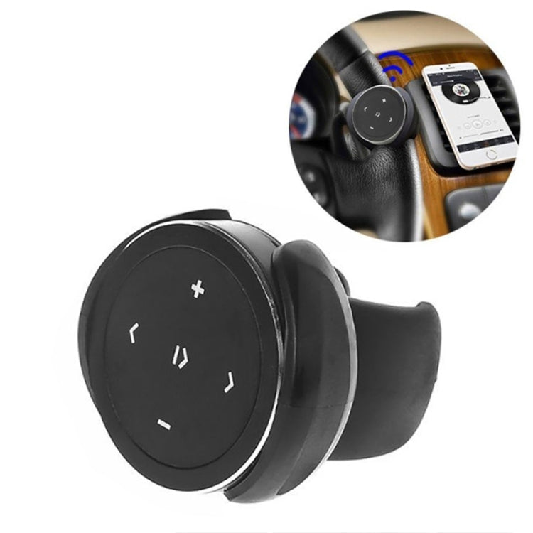 Black round car Bluetooth remote controller with holder, directional buttons