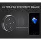 Silver-trimmed Bluetooth remote controller with holder, rounded control pad