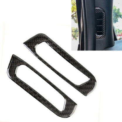 Carbon fiber-look air outlet trim stickers, set of 2 black vent cover pieces