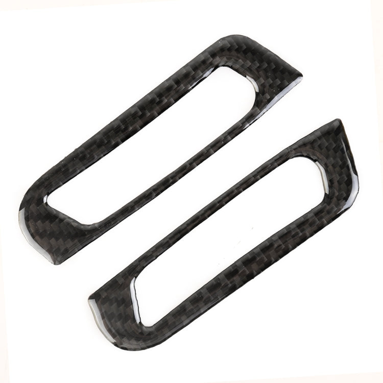 Carbon fiber-look air vent trim sticker set of 2, black with oval openings