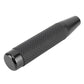 Black long column car shift knob with perforated grip and chrome end cap
