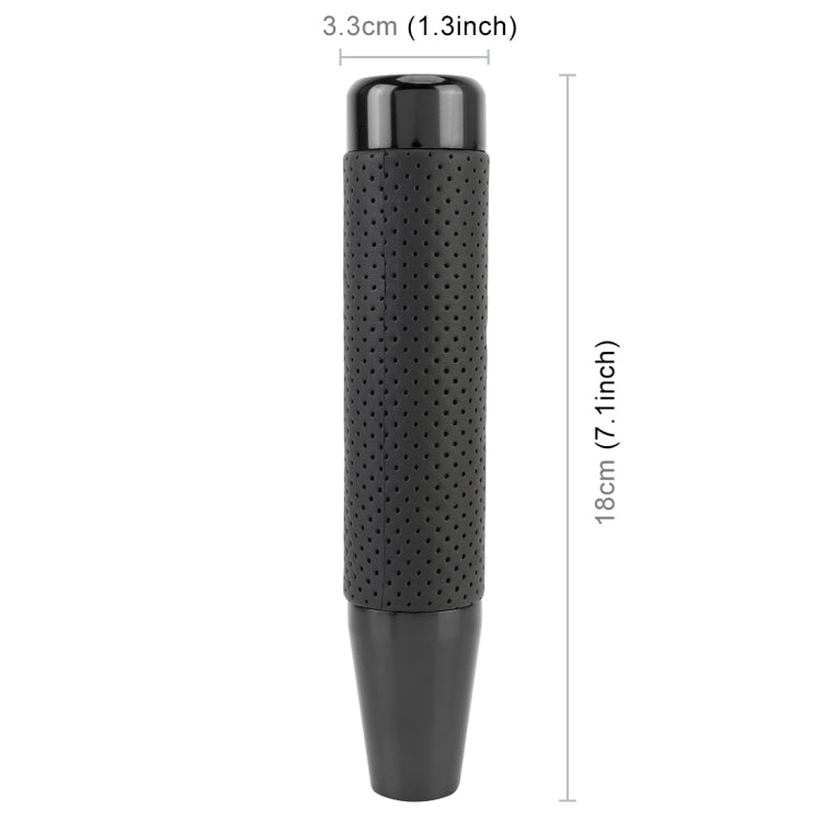 Black long column car shift knob, size 18x3.3cm shown