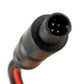 4-pin camera extension connector end with circular plug, black housing