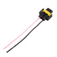 H11 bulb holder base male socket with wire leads, black connector with yellow center ring