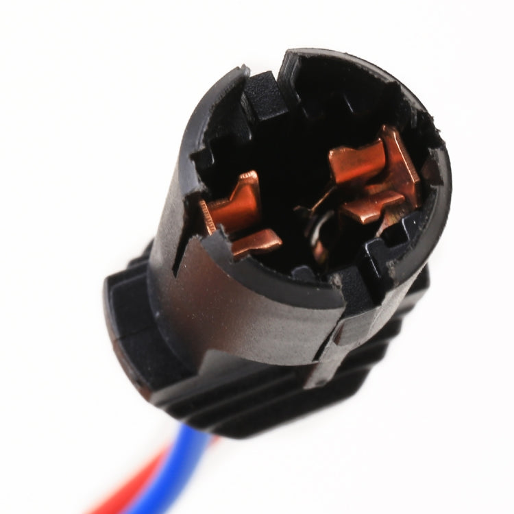 T10 halogen bulb holder base with copper contacts and black socket housing