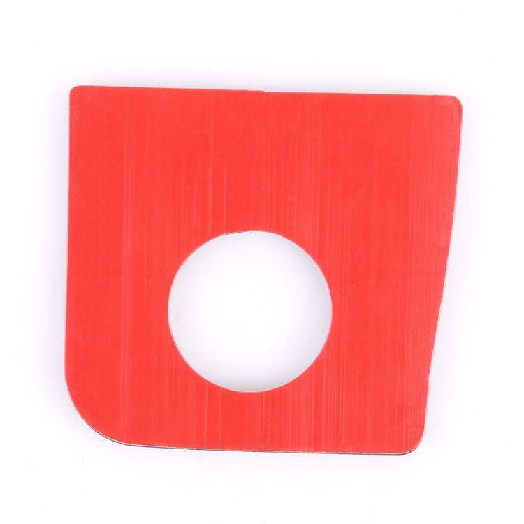 Square storage button sticker in red with round white center