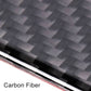 Carbon fiber patterned trim strip with glossy edge on the sticker