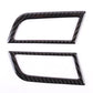 Carbon-fiber-look vent trim sticker set, black textured frames, angled view