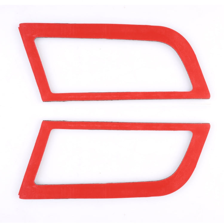 Vent trim sticker set with red backing frames, two cutout pieces