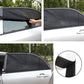 Car side window sunshade mesh set with black fabric and reinforced top edge